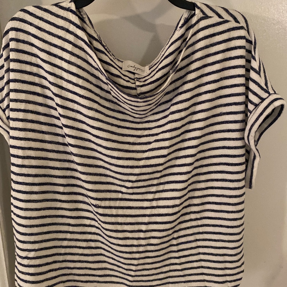 Navy blue striped top